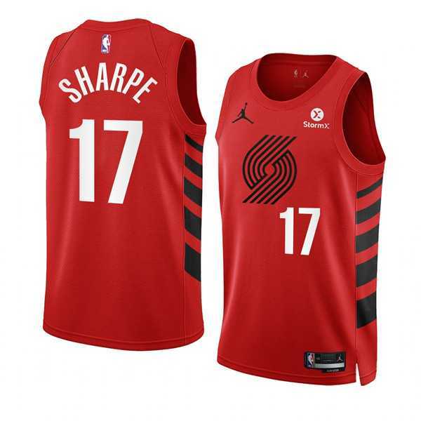 Mens Portland Trail Blazers #17 Shaedon Sharpe 2022-23 Red Statement Edition Swingman Stitched Basketball Jersey Dzhi->portland trailblazers->NBA Jersey